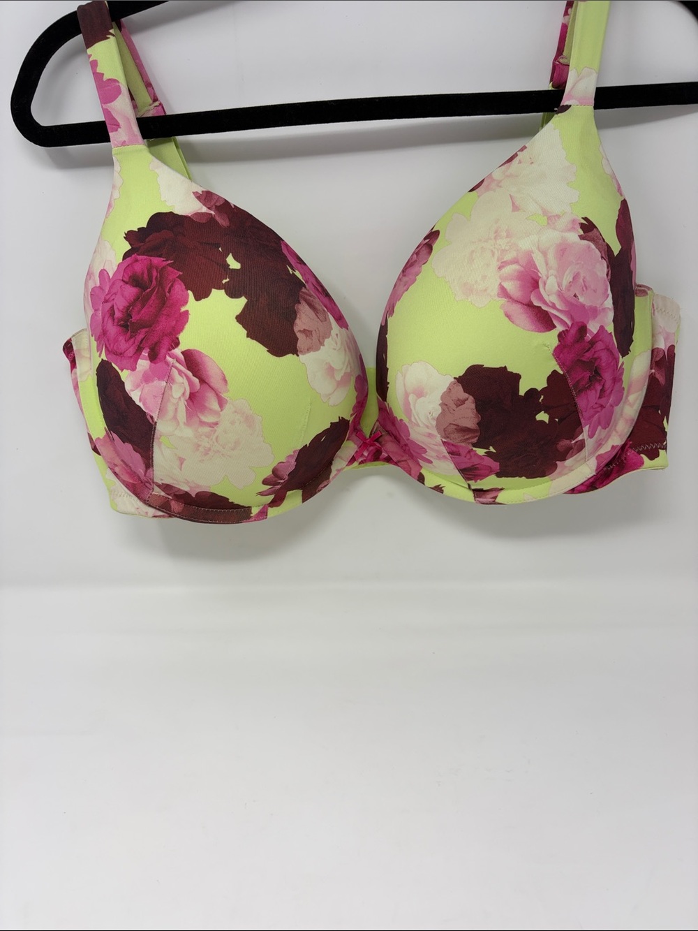 Cacique Floral Padded Bra in Lime Green and Pink Size 40DDD (40F)